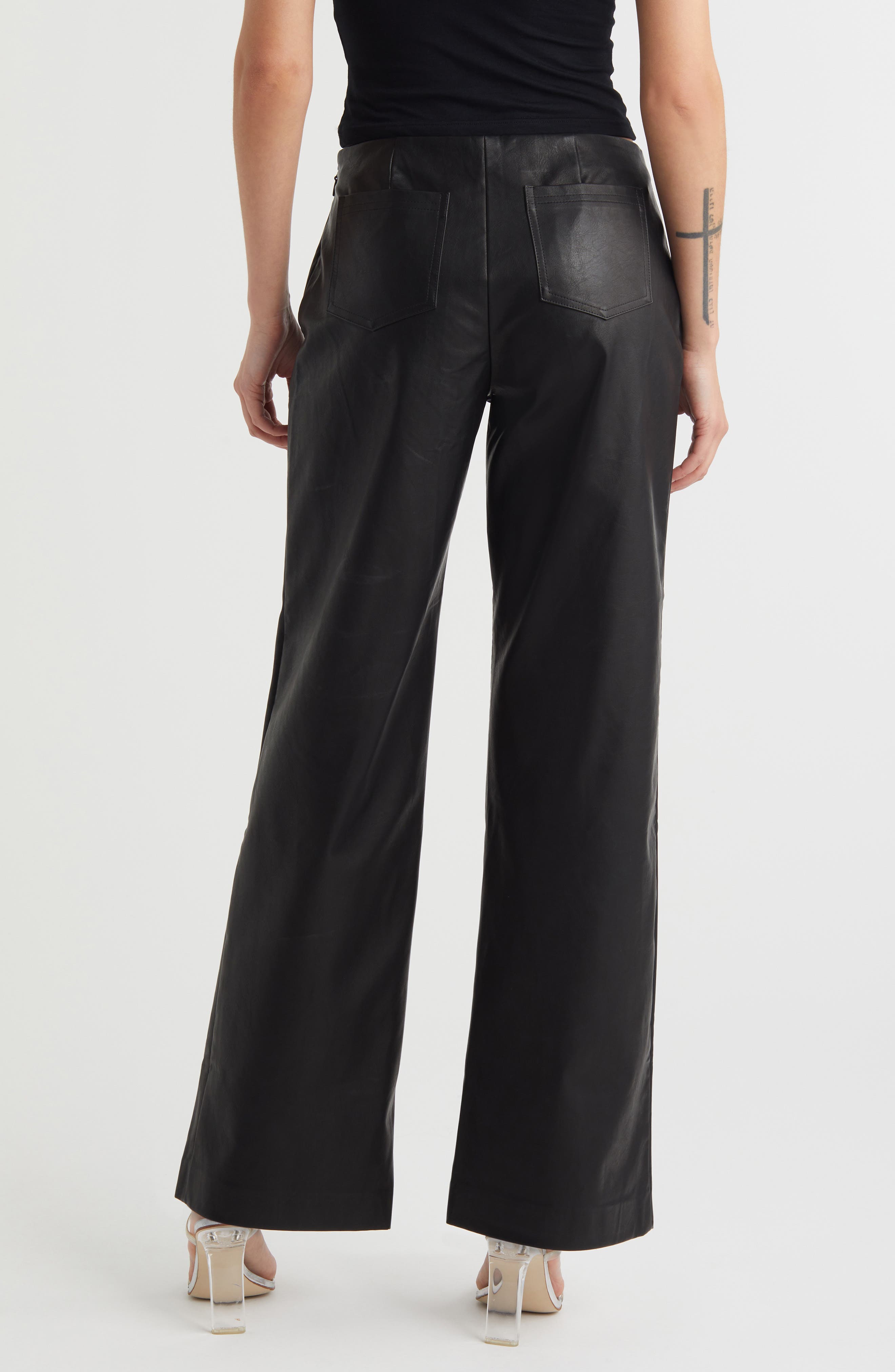 Faux Leather Flare Pants - image 2