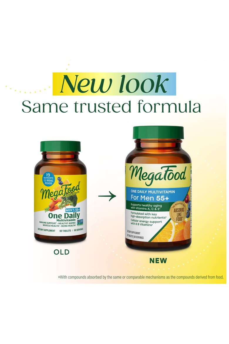 One Daily Multivitamin for Men 55+ with Methylated B12, Healthy Aging, Vegetarian, 60 Tablets, Alternate, color, None