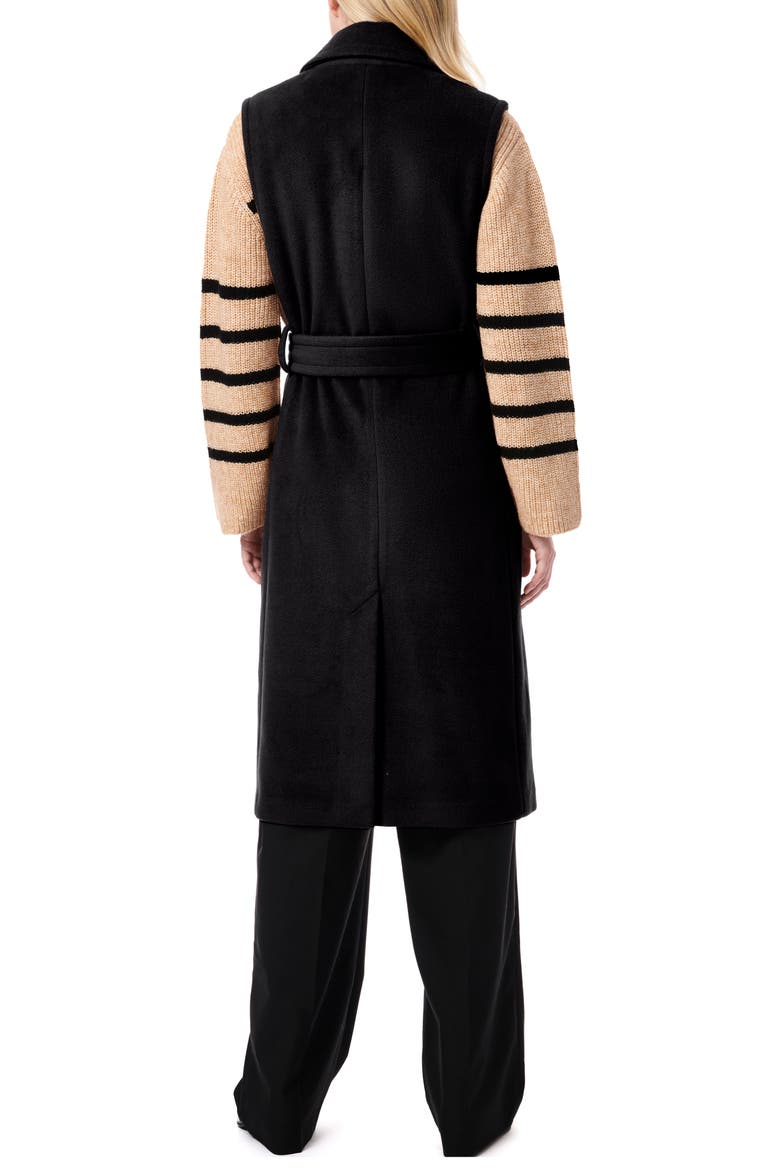 Double Breasted Longline Vest, Alternate, color, BLACK