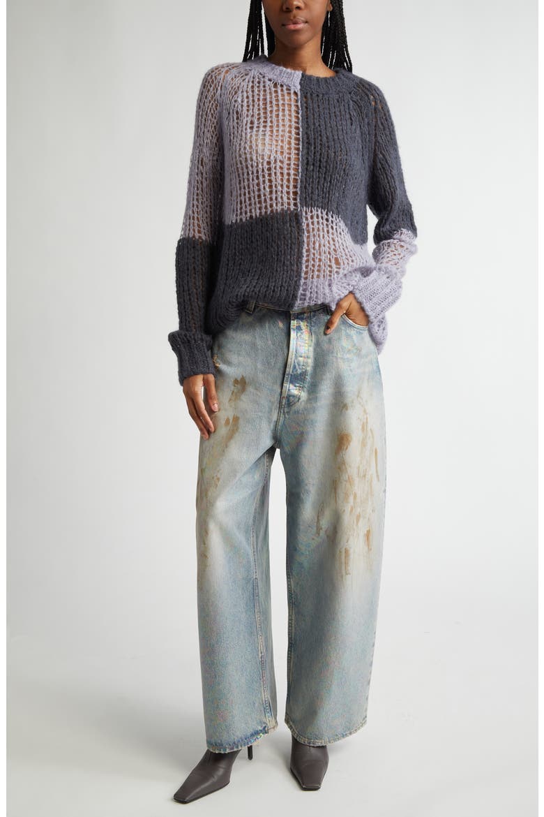 2023 Dirty Halo Baggy Wide Leg Coated Jeans, Alternate, color, MID BLUE AUZ