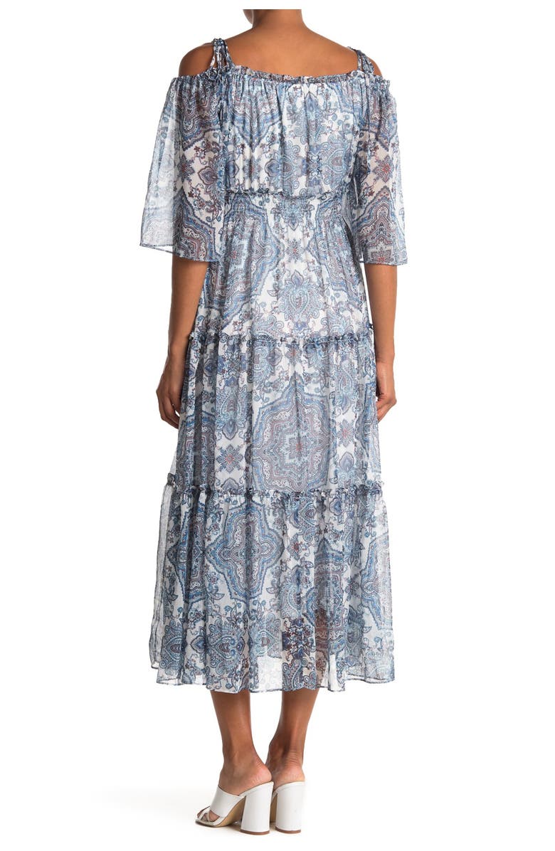 Taylor Dresses Paisley Print Off the Shoulder Dress, Alternate, color, 