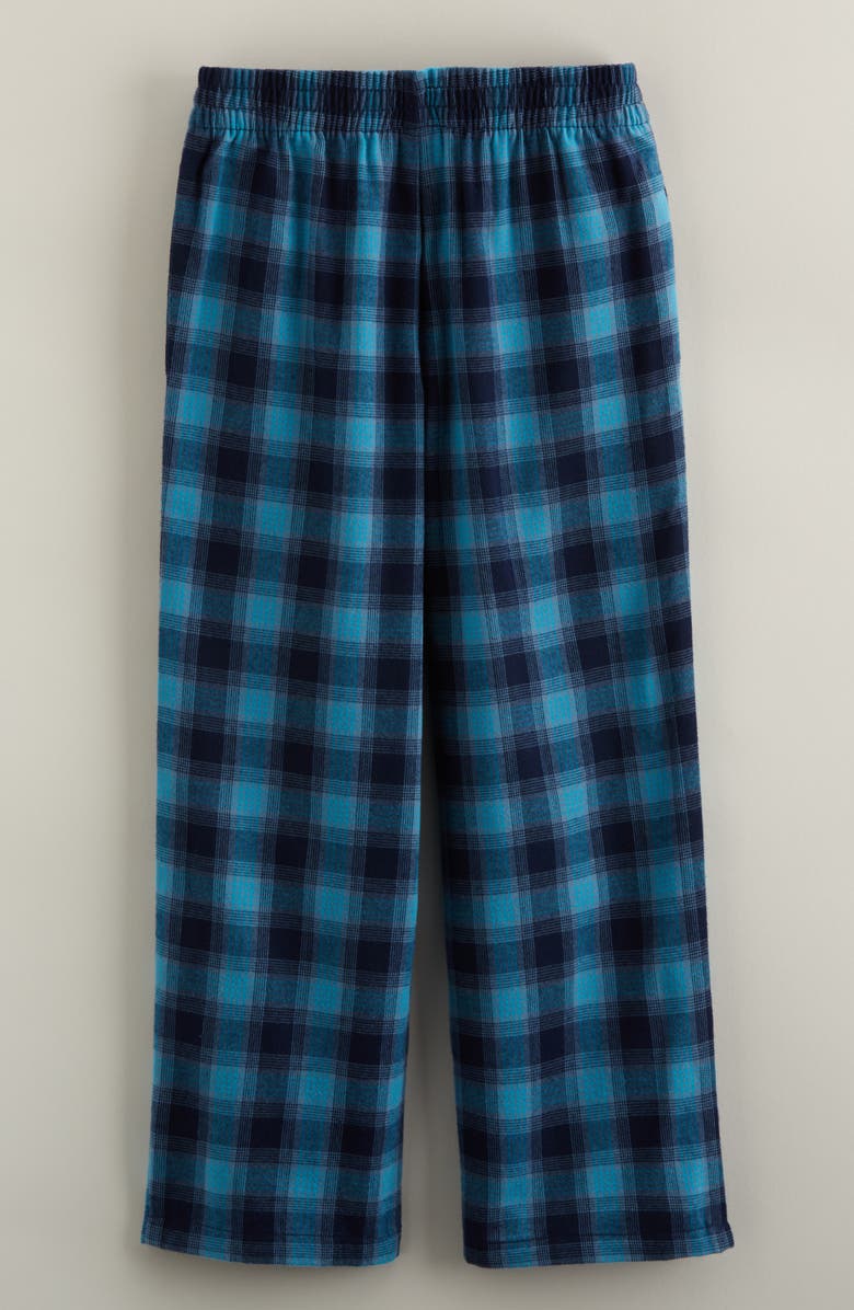 Nordstrom Kids' Plaid Flannel Pajama Pants, Alternate, color, Teal Flutter Plaid