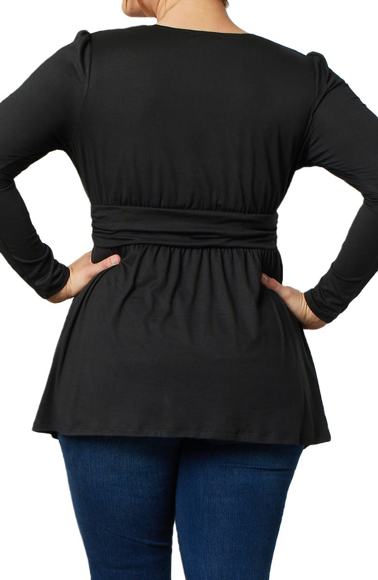 Kiyonna Delilah Pleated Peplum Top, Alternate, color, 