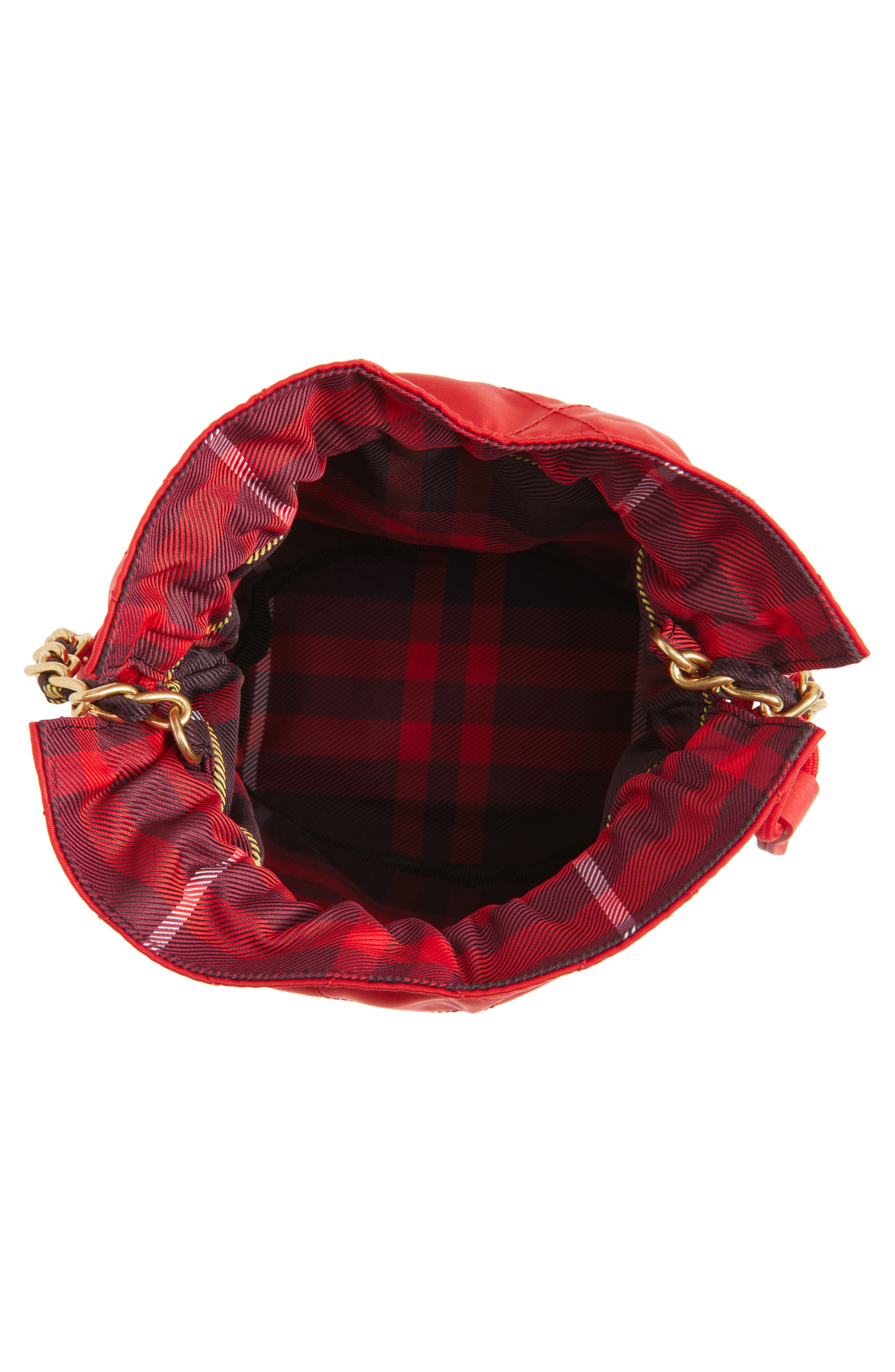 Quilted Twill Chain Pouch, Alternate, color, POPPY