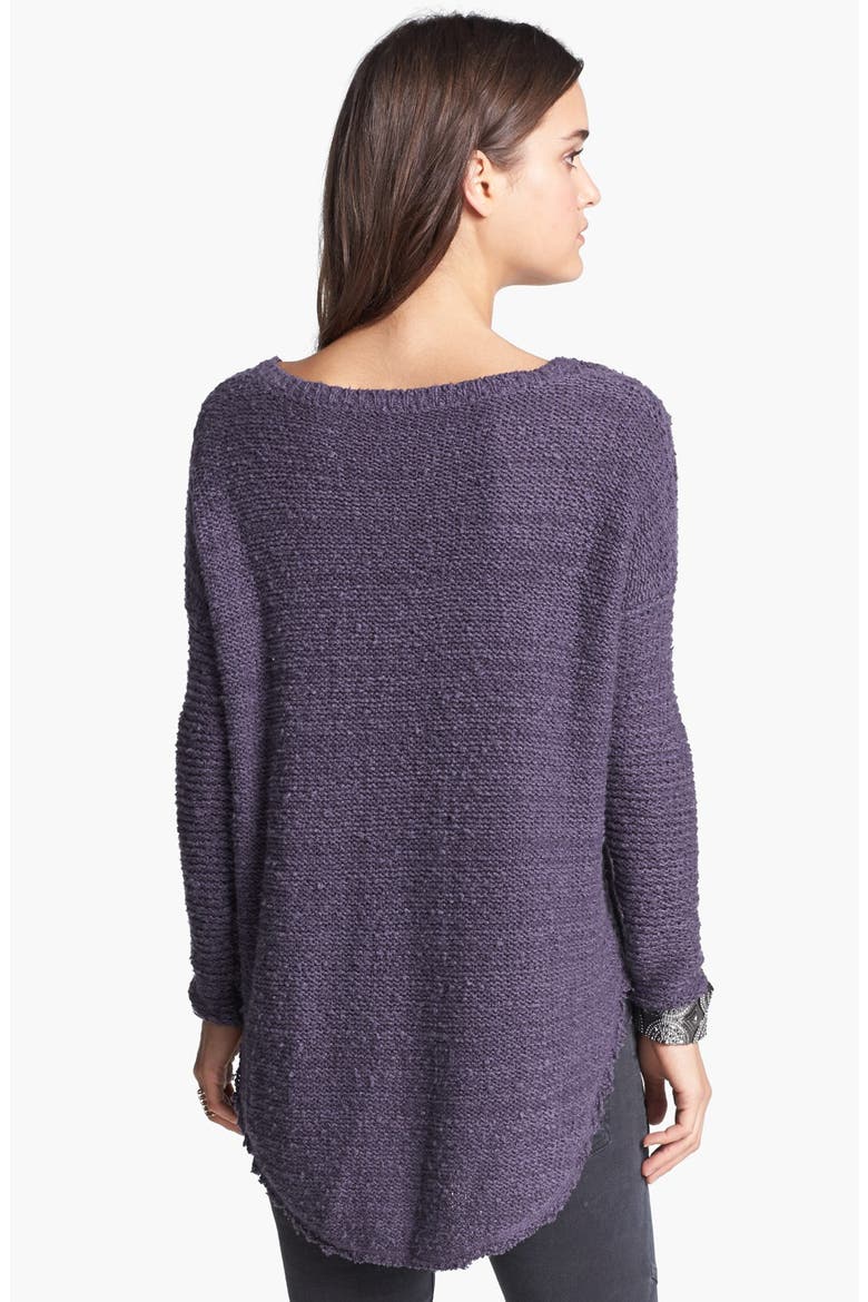 'Cross My Heart' High/Low Sweater, Alternate, color, DEEP ORCHID