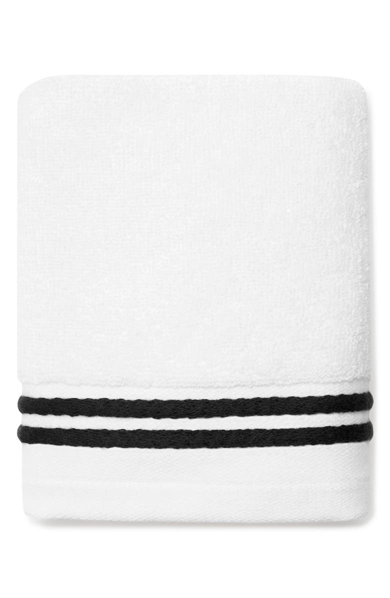 SFERRA Aura Nuova Combed Cotton Washcloth, Main, color, White/ Black