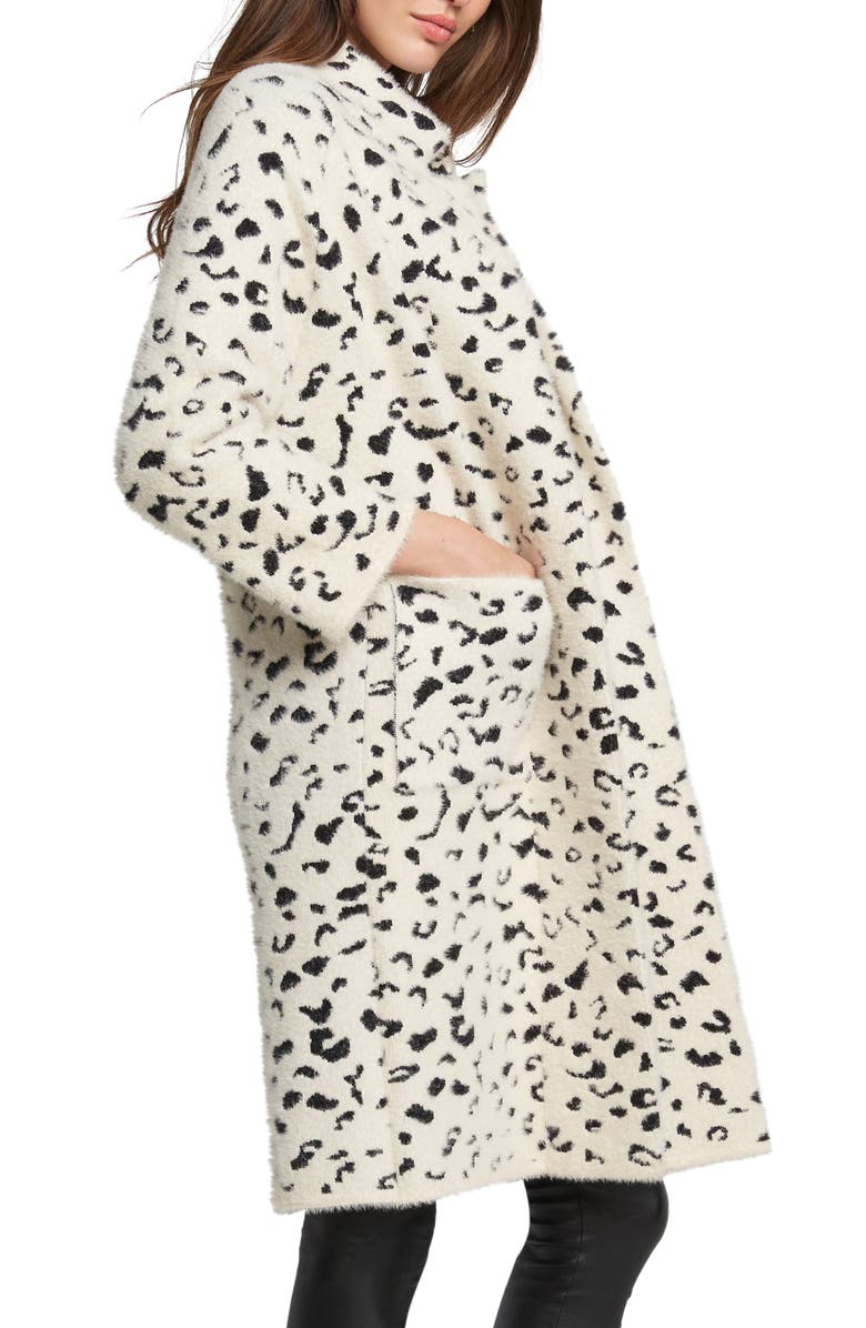 Bardot Leopard Print Faux Fur Coat, Alternate, color, 