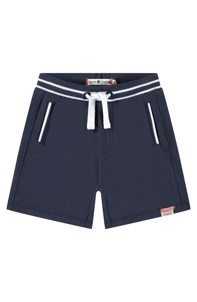 Stains and Stories by Babyface Striped Waist Shorts With Pockets, Main, color, Dark Royal