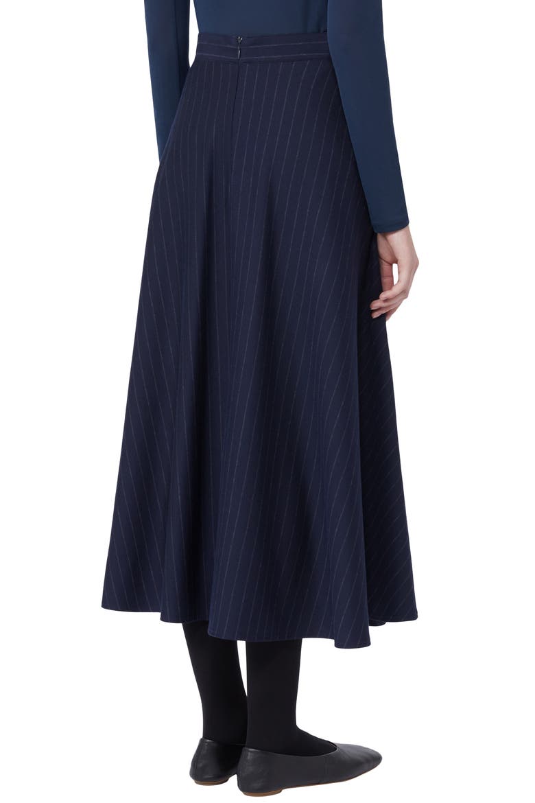 Pelota Stripe Jersey Midi Skirt, Alternate, color, MIDNIGHT BLUE
