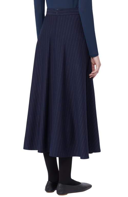 Weekend Max Mara Pelota Stripe Jersey Midi Skirt In Blue