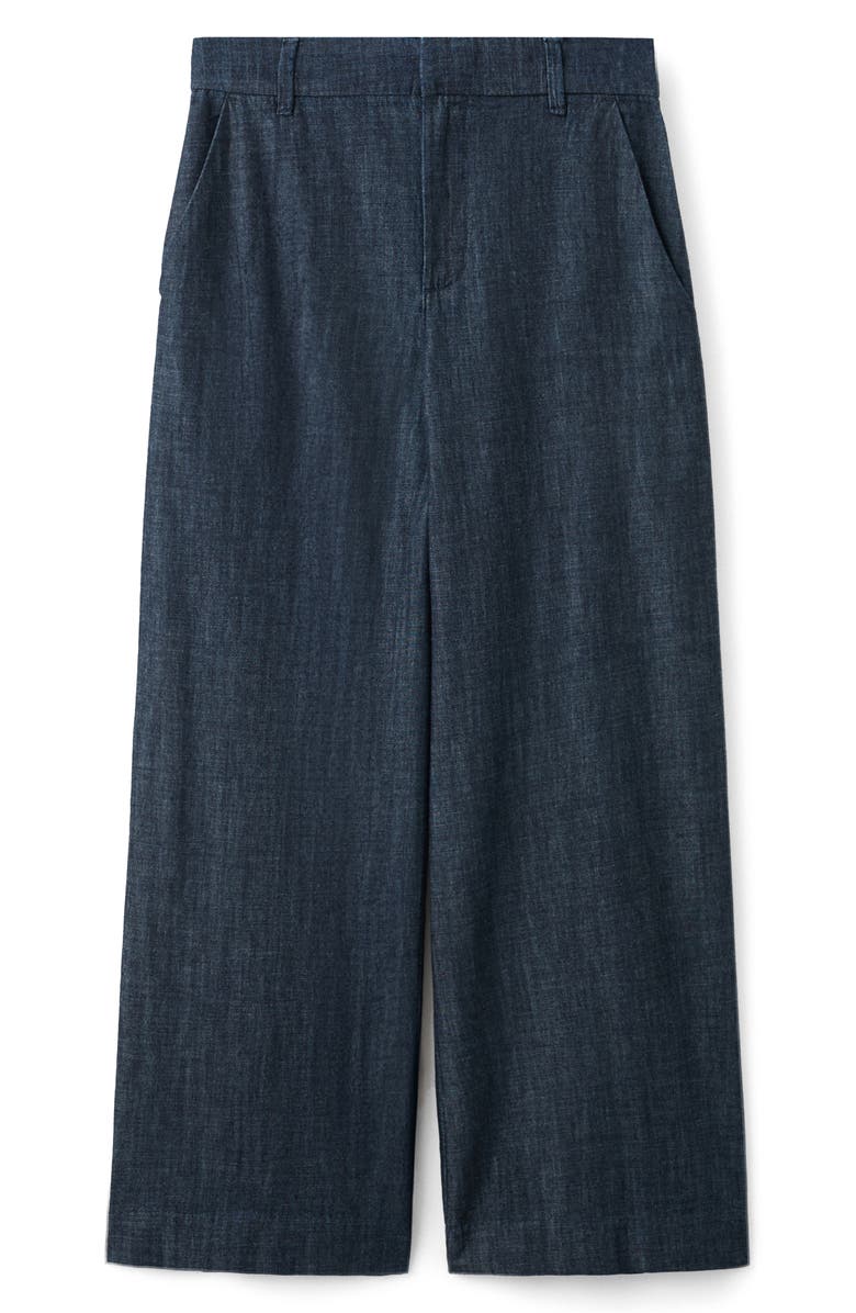 MANGO Mid Rise Wide Leg Trouser Jeans, Alternate, color, 
