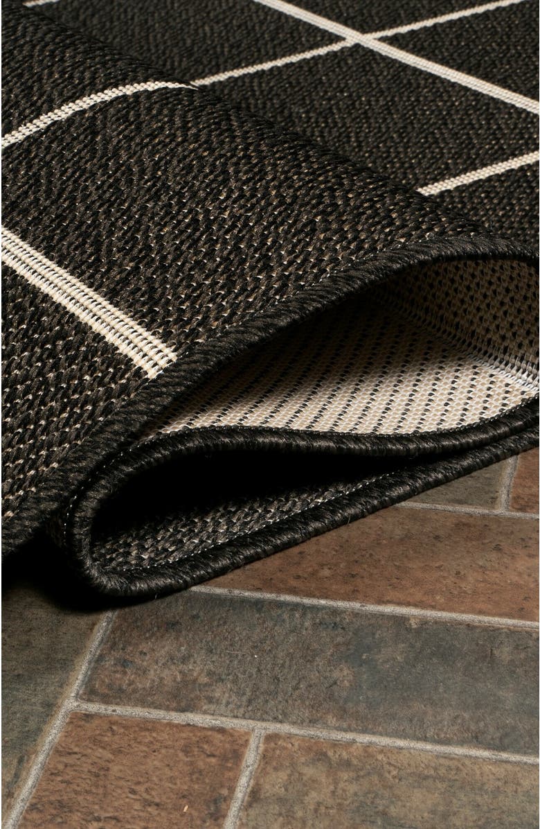 JONATHAN Y Grid Modern Squares Indoor/Outdoor Area Rug, Alternate, color, Black/Cream
