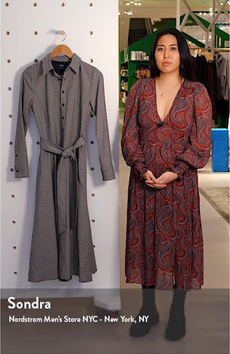 Houndstooth Long Sleeve Midi Dress, sales video thumbnail