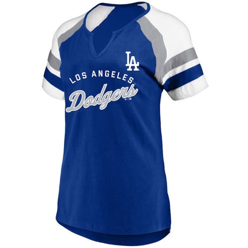 Profile Royal Los Angeles Dodgers Arched Notch Neck T-shirt