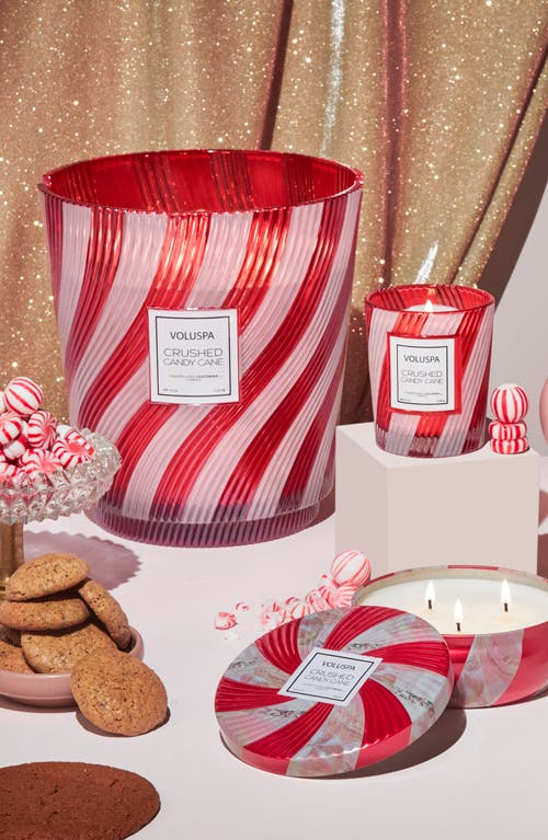 Voluspa Crushed Candy Cane 5-wick Hearth Candle In Red