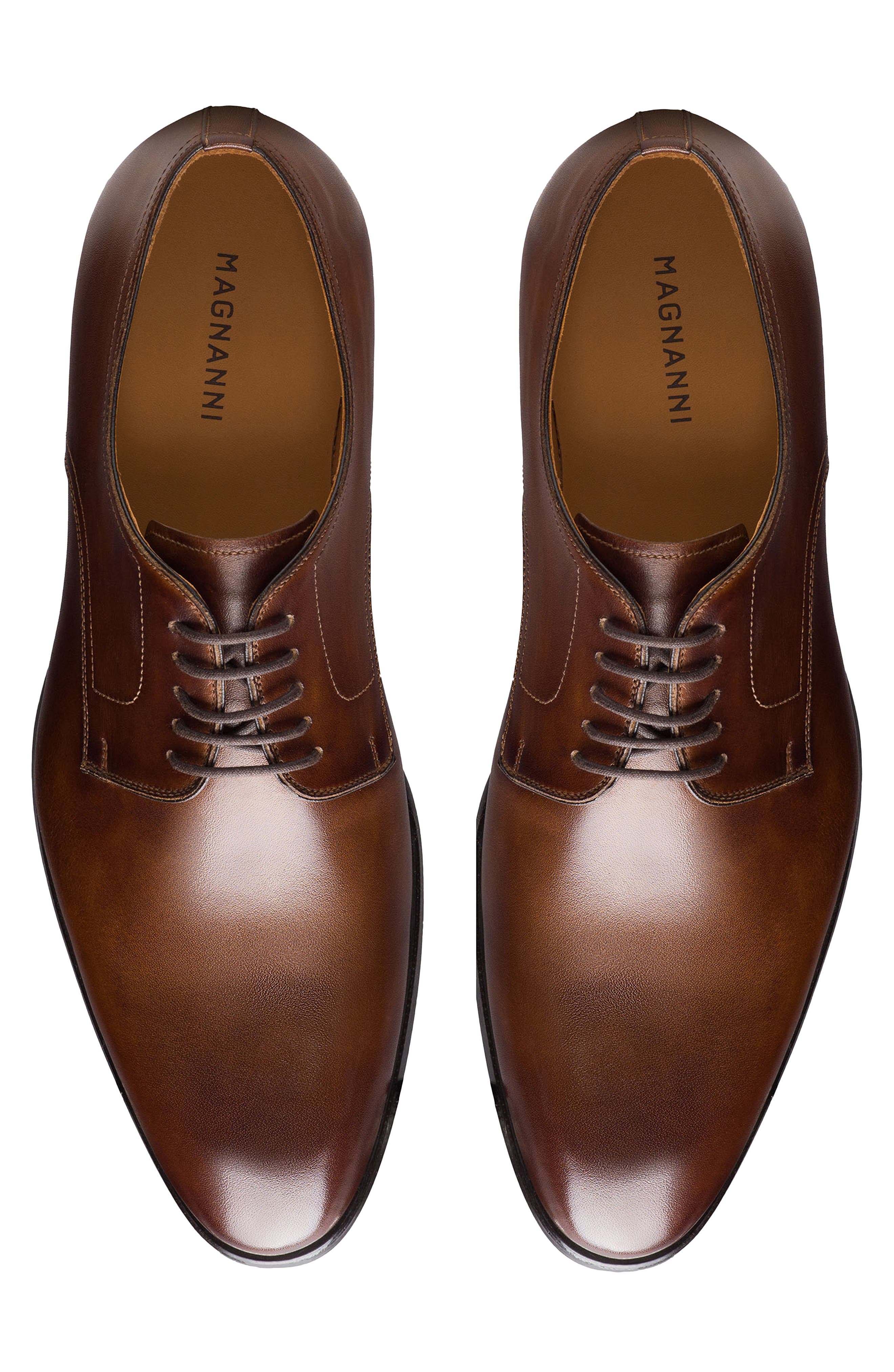 Magnanni Melo Plain Toe Derby, Alternate, color, Tabaco