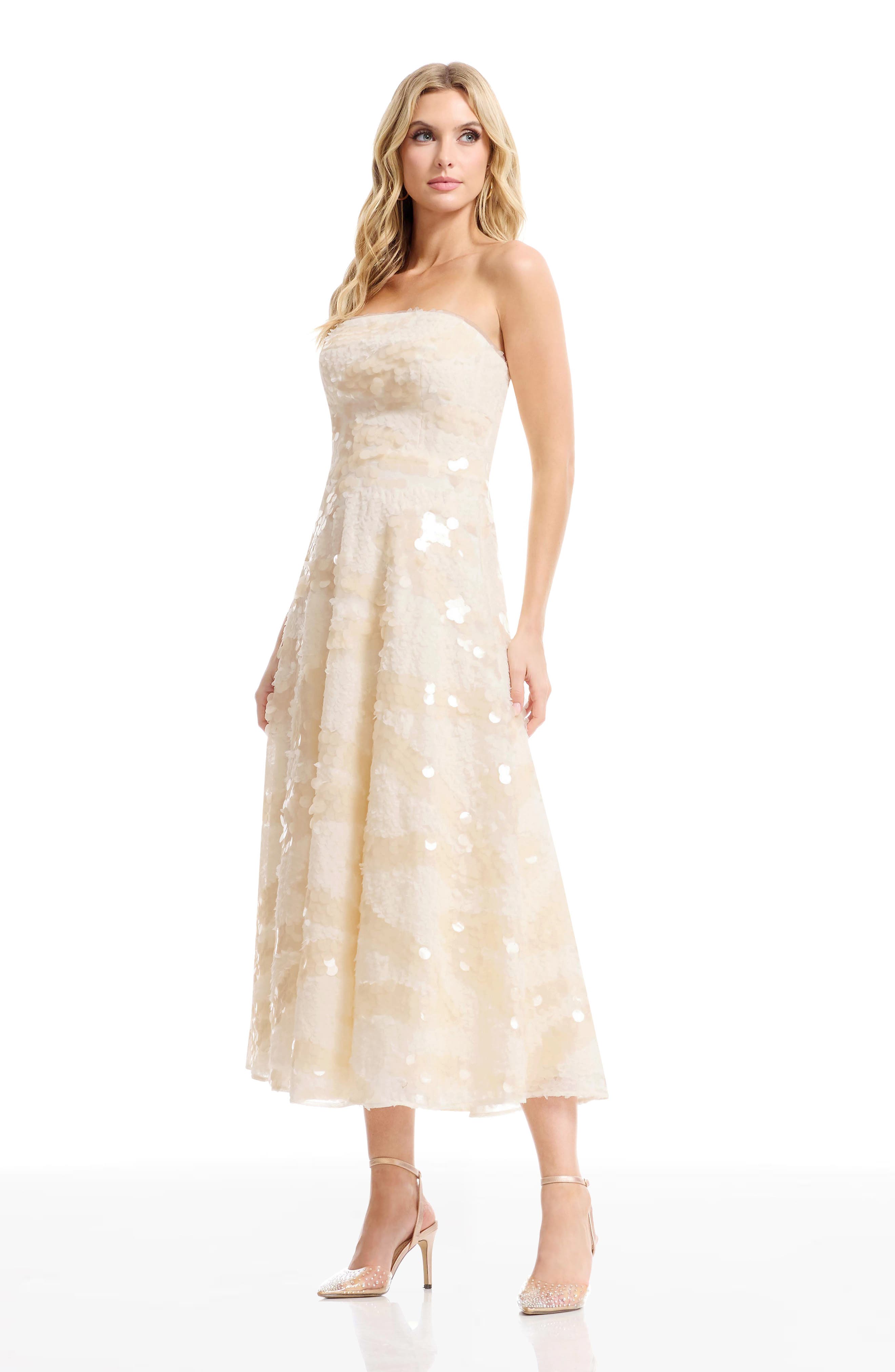 nordstrom strapless sequin dress HELSI Women's Linda Sequin Strapless Minidress - Blue