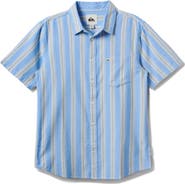 Quiksilver Oxford Stripe Classic Short Sleeve Button-Up Shirt