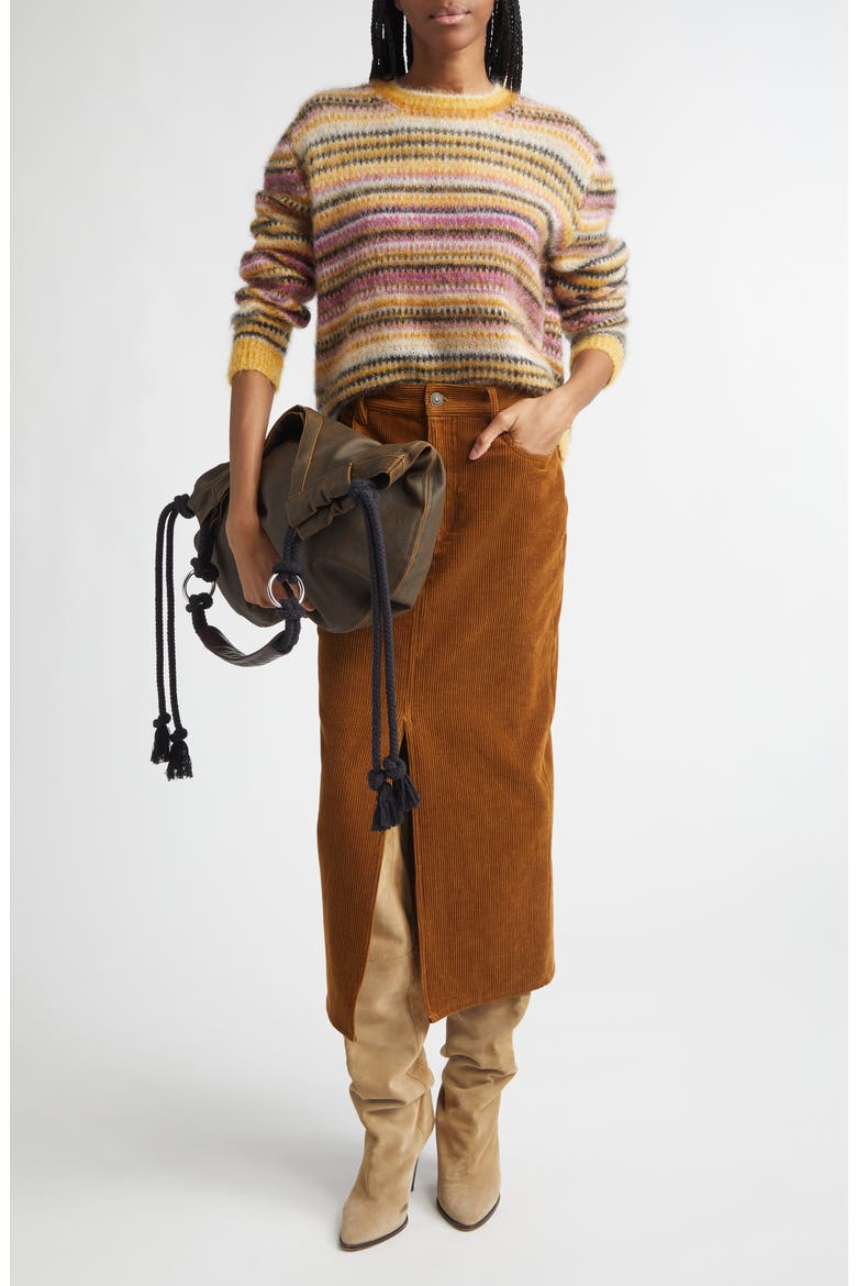 Morine Mohair Blend Sweater, Alternate, color, MUSTARD