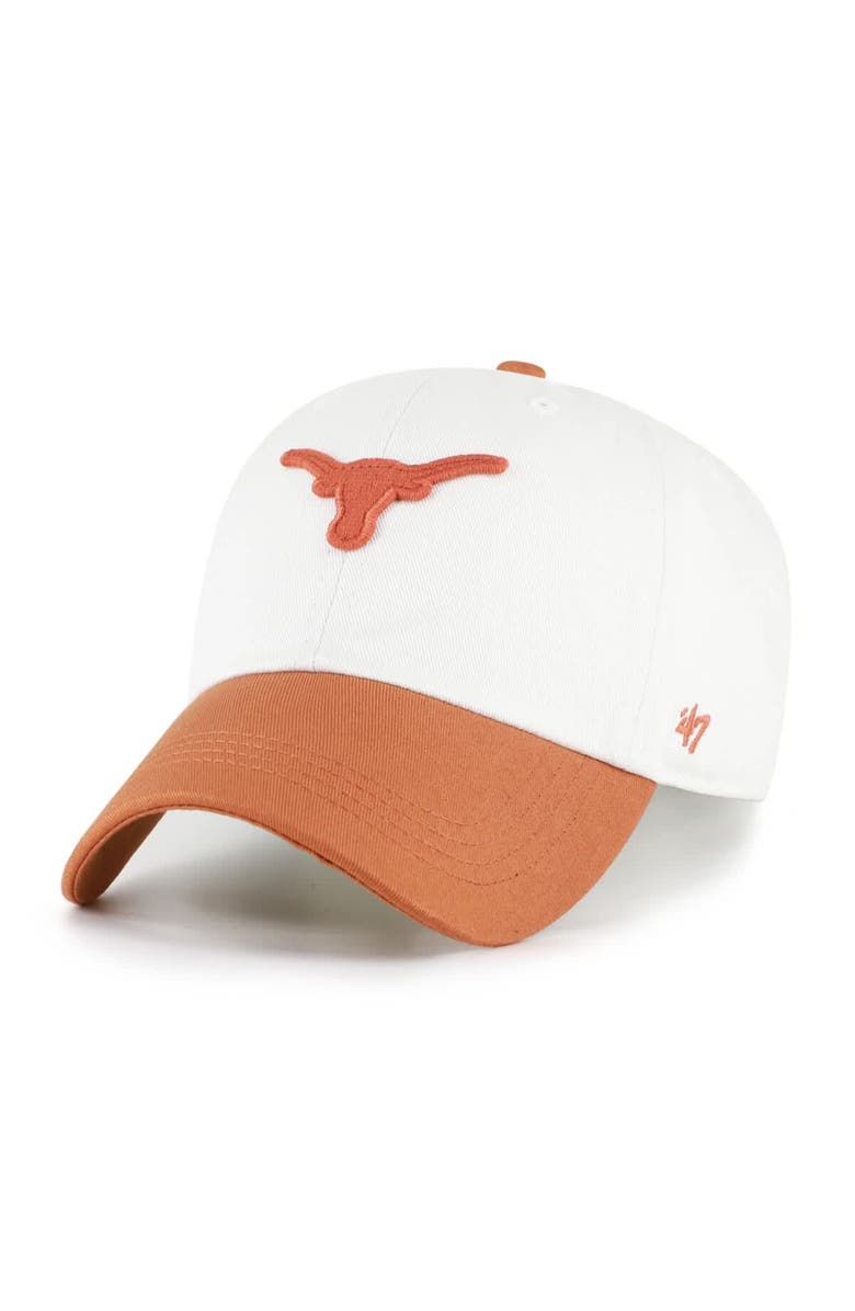 '47 Men's '47 White/Texas Orange Texas Longhorns Contemporary Basics Two Tone Clean Up Adjustable Hat, Alternate, color, White