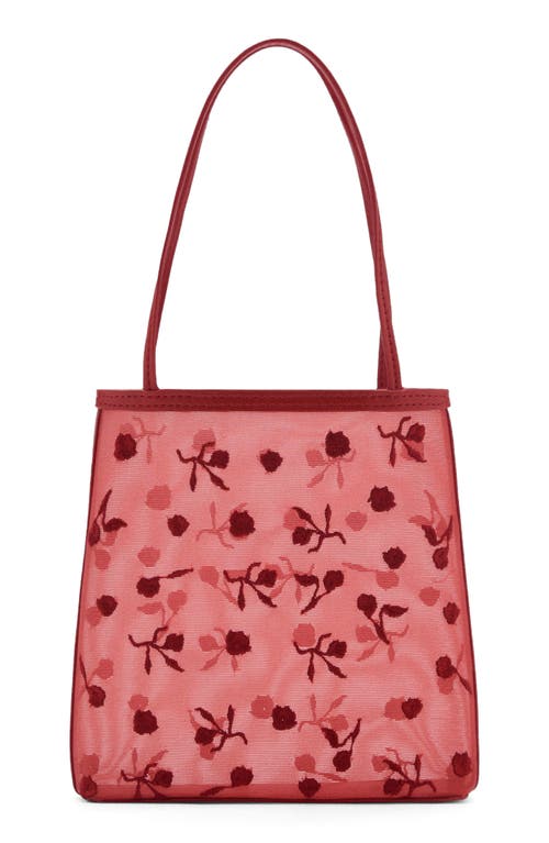 MANGO Embroidered Floral Mesh Shoulder Bag at Nordstrom