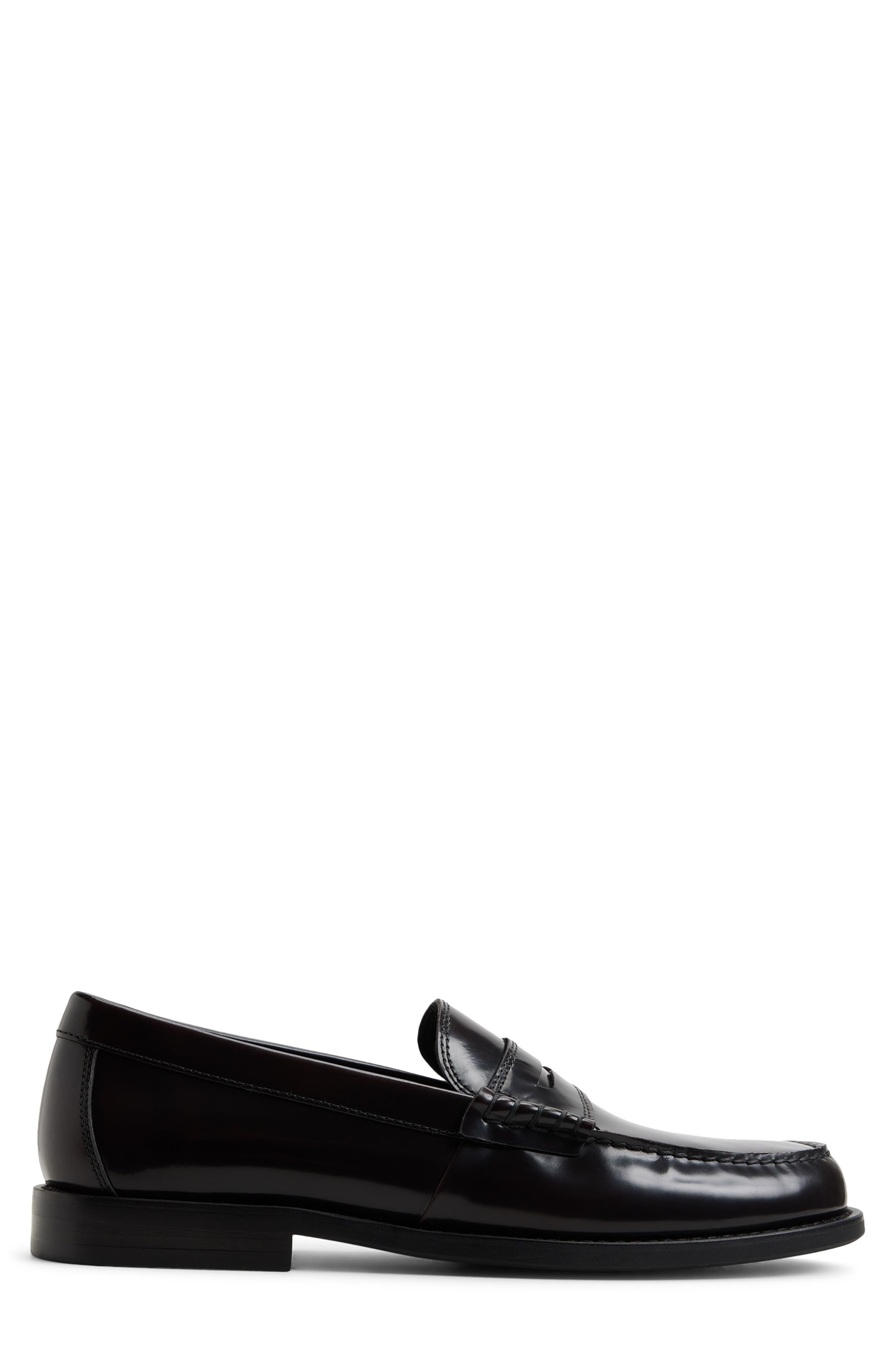 Emil Leather Penny Loafer, Alternate, color, BURGUNDY