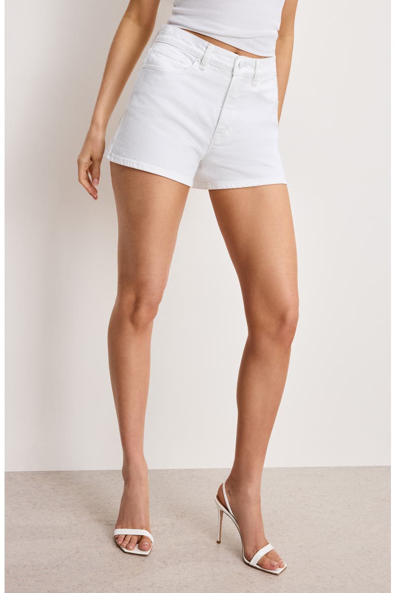Good '90s Organic Cotton Denim Shorts, Alternate, color, WHITE001