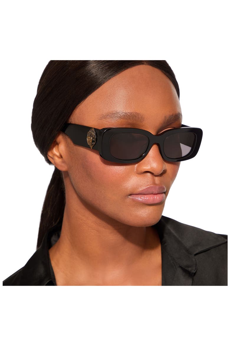 52mm Rectangular Sunglasses, Alternate, color, BLACK/ SMOKE