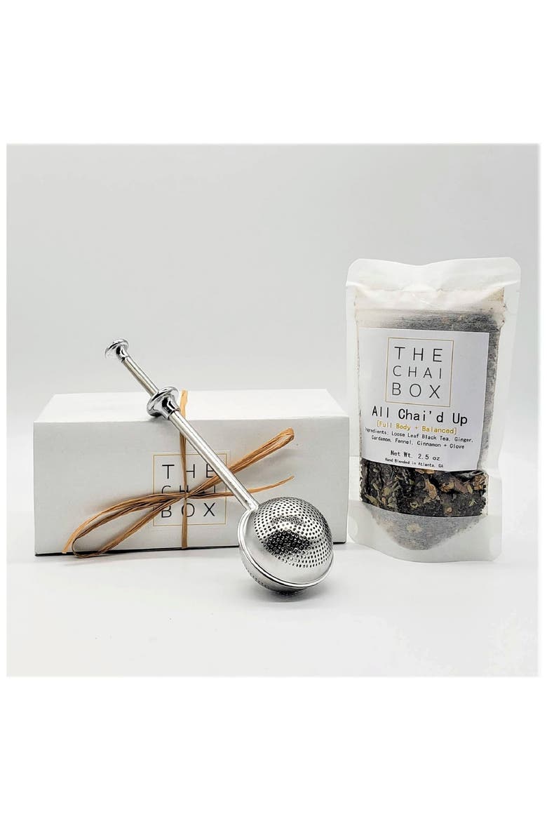 All Chai'd Up Tea & Steeper Gift Set, Main, color, WHITE