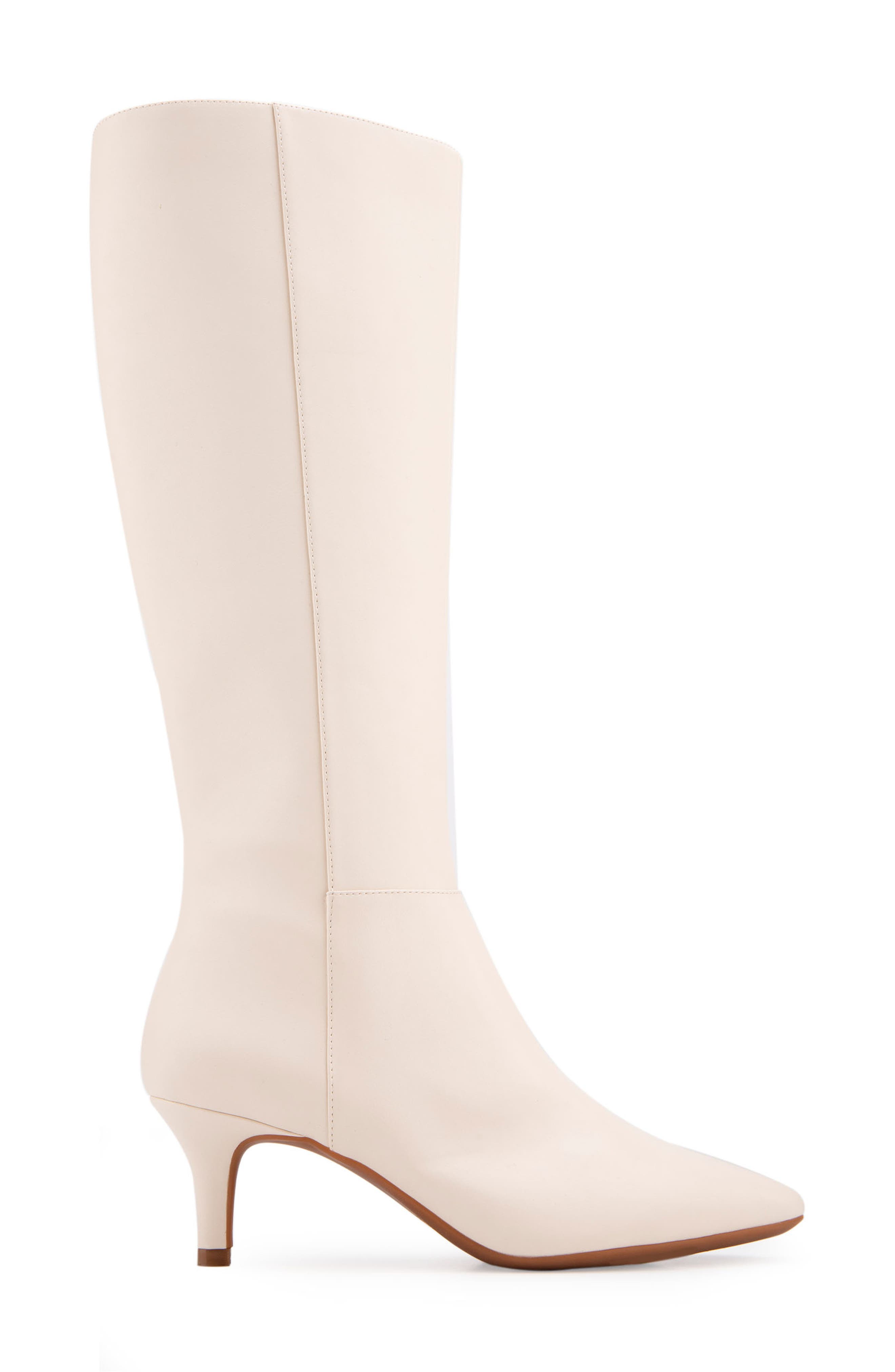 Epic Stretch Kitten Heel Tall Boot, Alternate, color, EGGNOG SMOOTH FAUX LEATHER