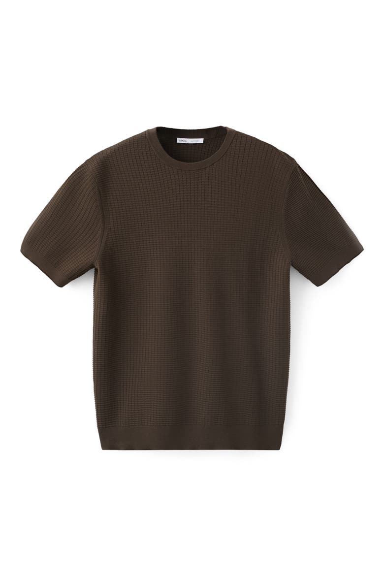 Waffle Knit T-Shirt, Alternate, color, BROWN