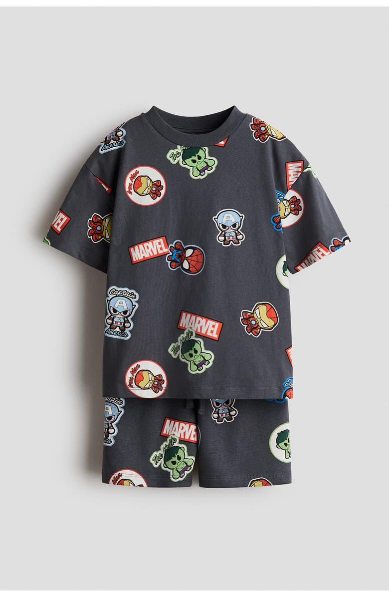 H&M 2-piece printed set, Alternate, color, Dark Gray/Marvel Comics