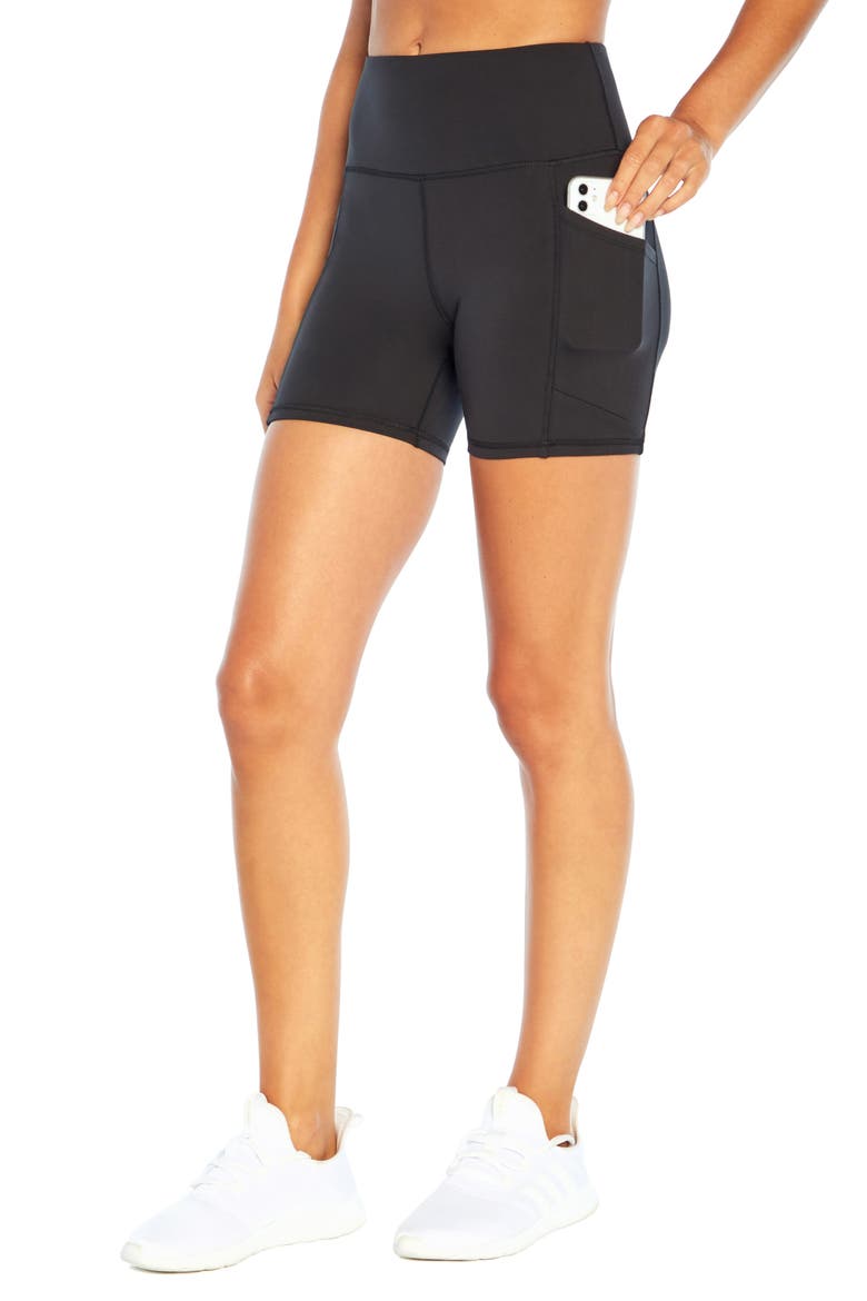 Linnette High Waist Control Shorts, Alternate, color, BLACK