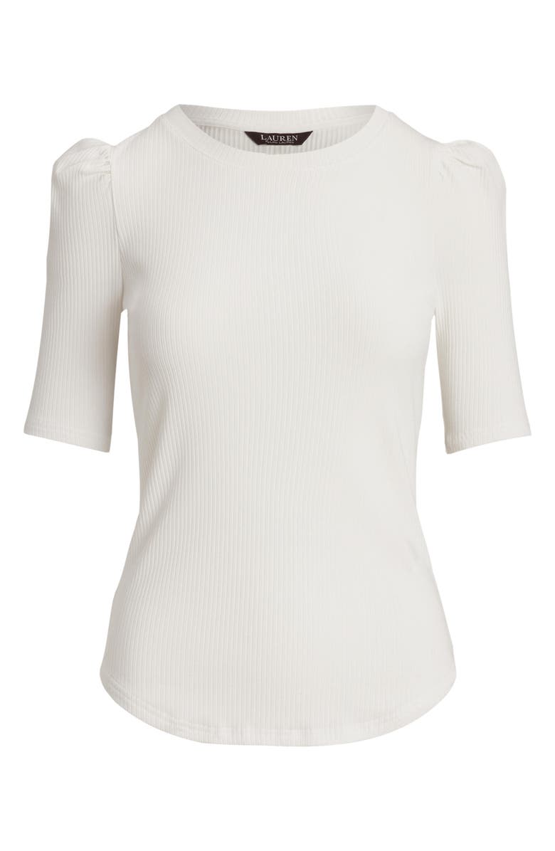 Lauren Ralph Lauren Puff Sleeve Rib Knit Top, Alternate, color,