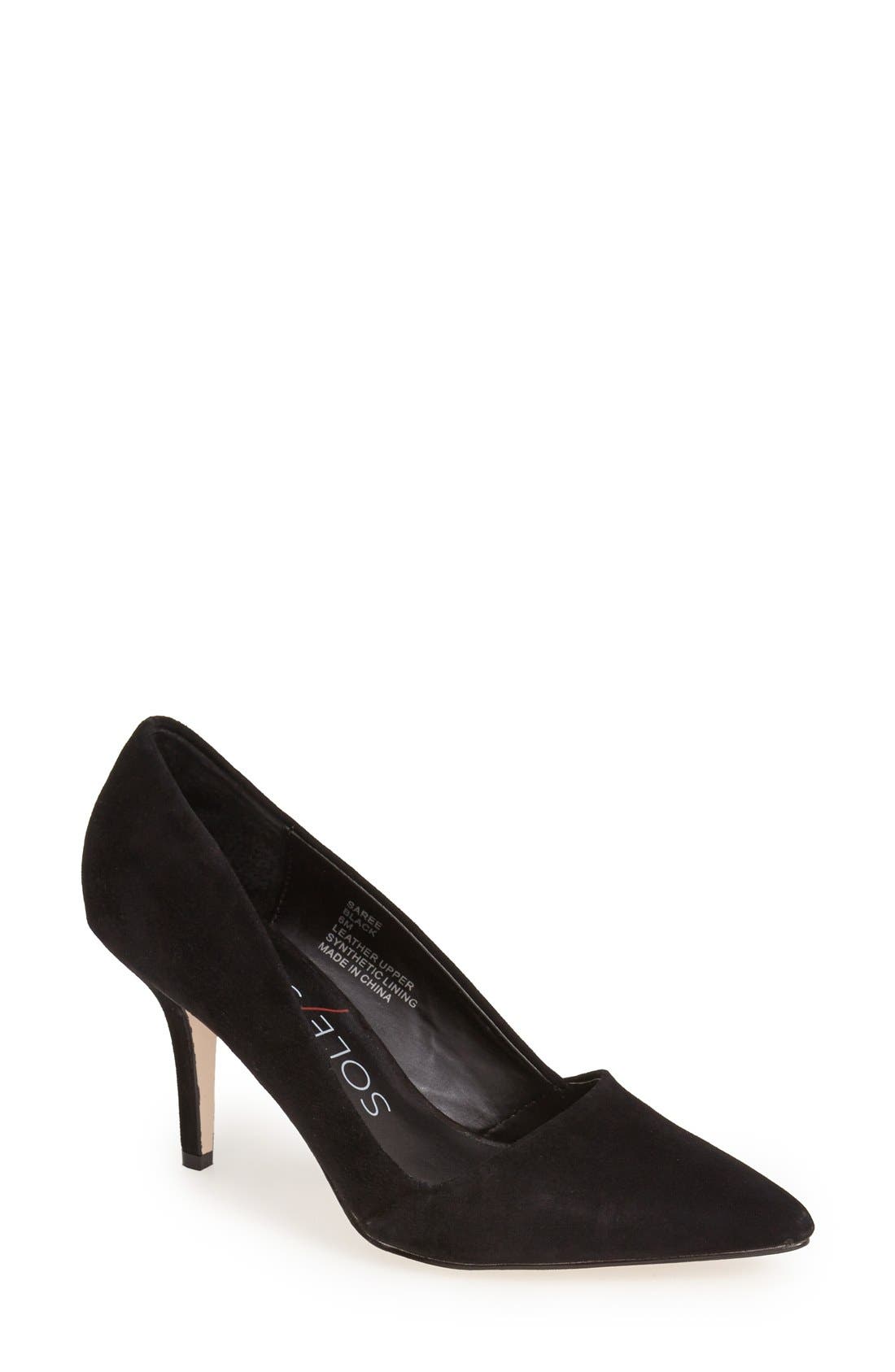 Sole Society 'Saree' Suede Pointy Toe Pump, Main, color, 