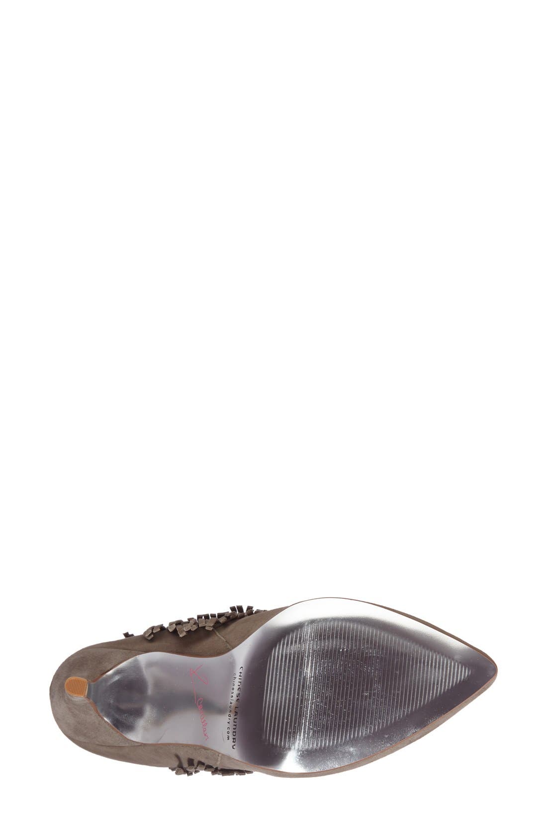 'Charm' Fringe Bootie, Alternate, color, GREY