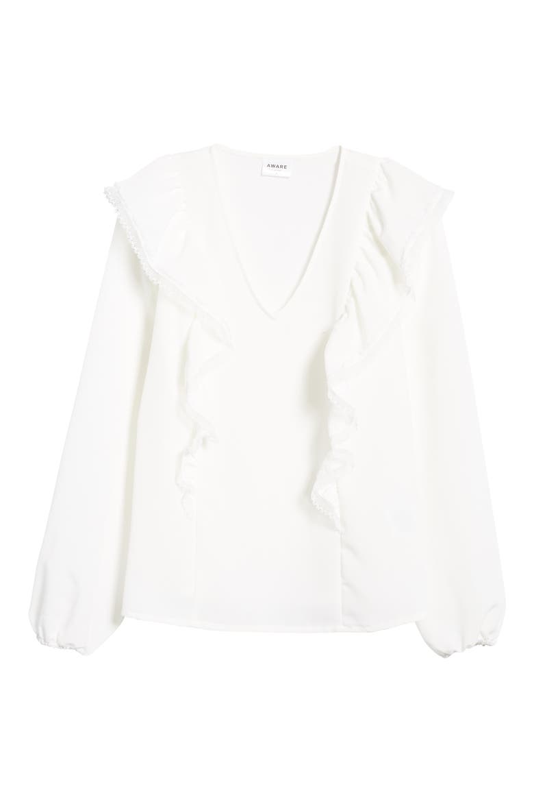 VERO MODA Karma Long Sleeve Blouse, Alternate, color, SNOW WHITE