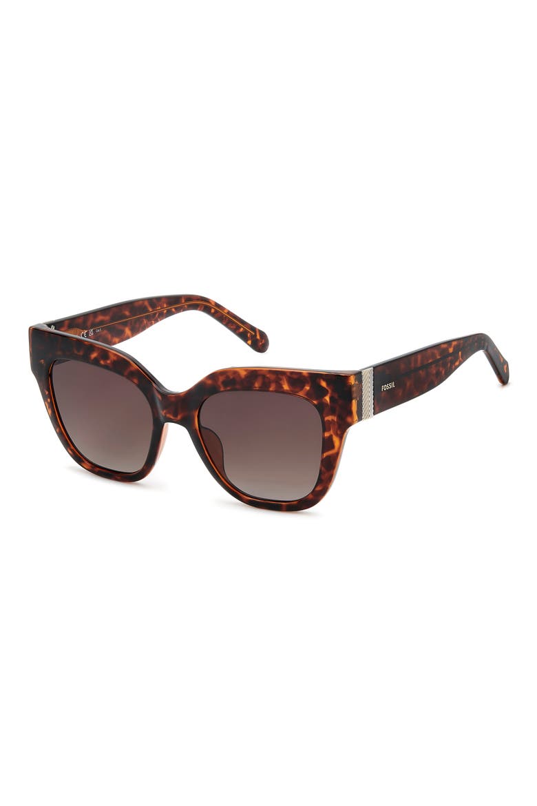 51mm Gradient Cat Eye Sunglasses, Alternate, color, HAVANA/ BROWN SF