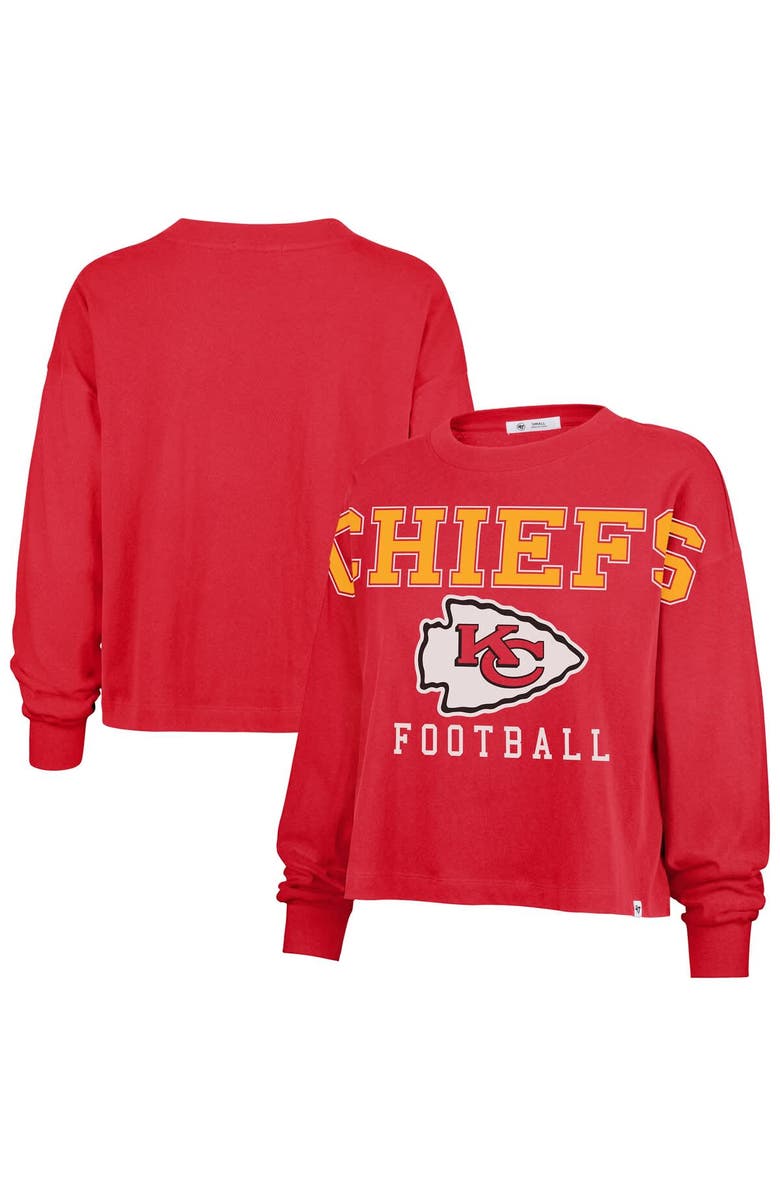 '47 Women's '47 Red Kansas City Chiefs Outreach City Oversized Long Sleeve T-Shirt, Main, color, Red