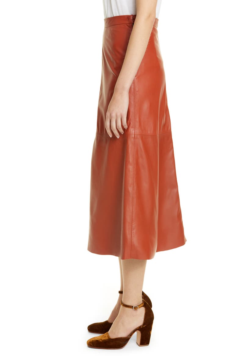 Content Leather Skirt (Nordstrom Exclusive), Alternate, color, COGNAC