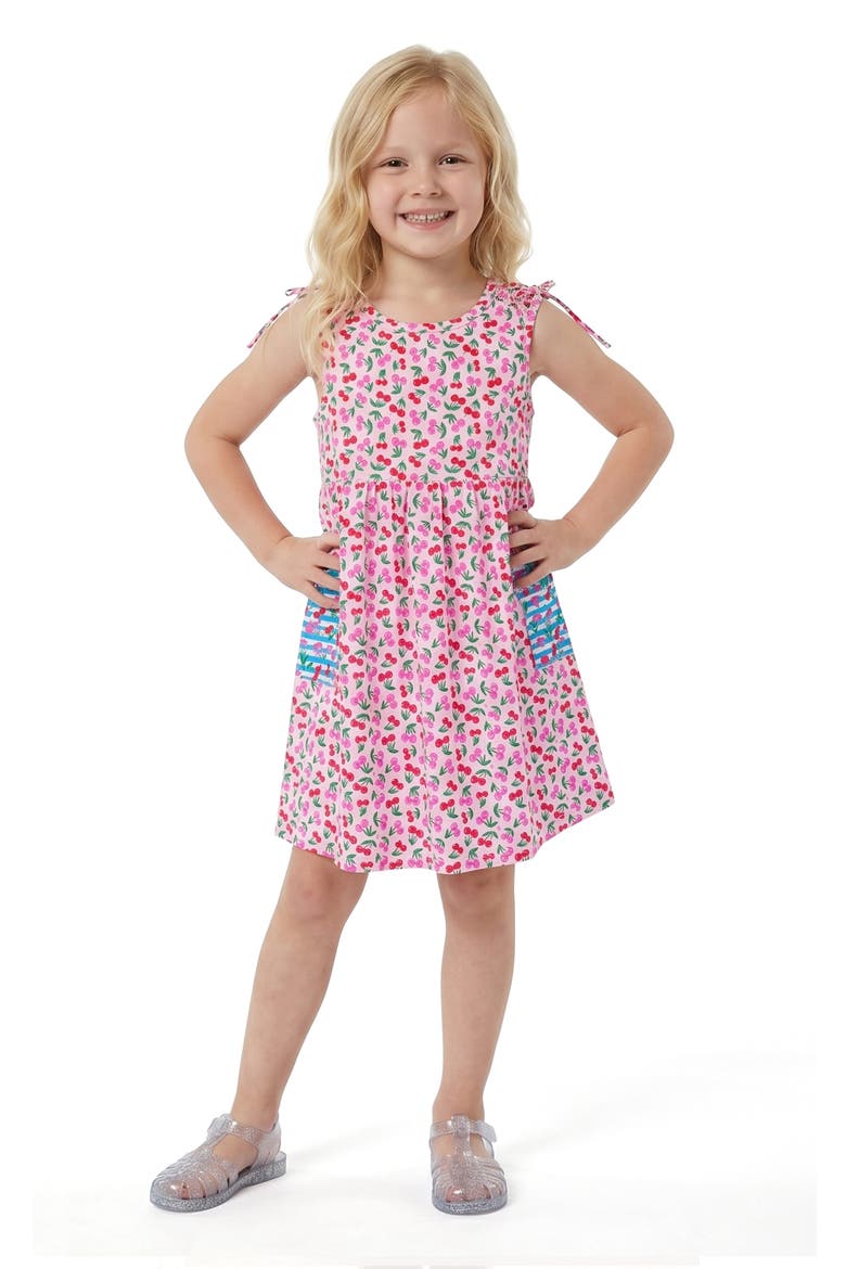 Kids' Cherry Print Dress, Alternate, color, PINK MULTI