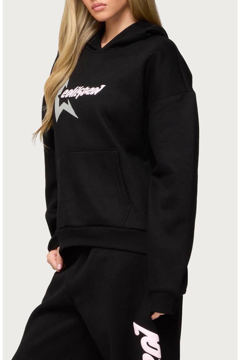 Logo Star Hoodie, Alternate, color, BLACK