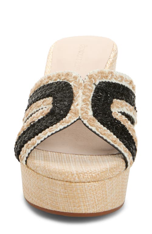 Chocolat Blu Gen Platform Sandal In Black Raffia