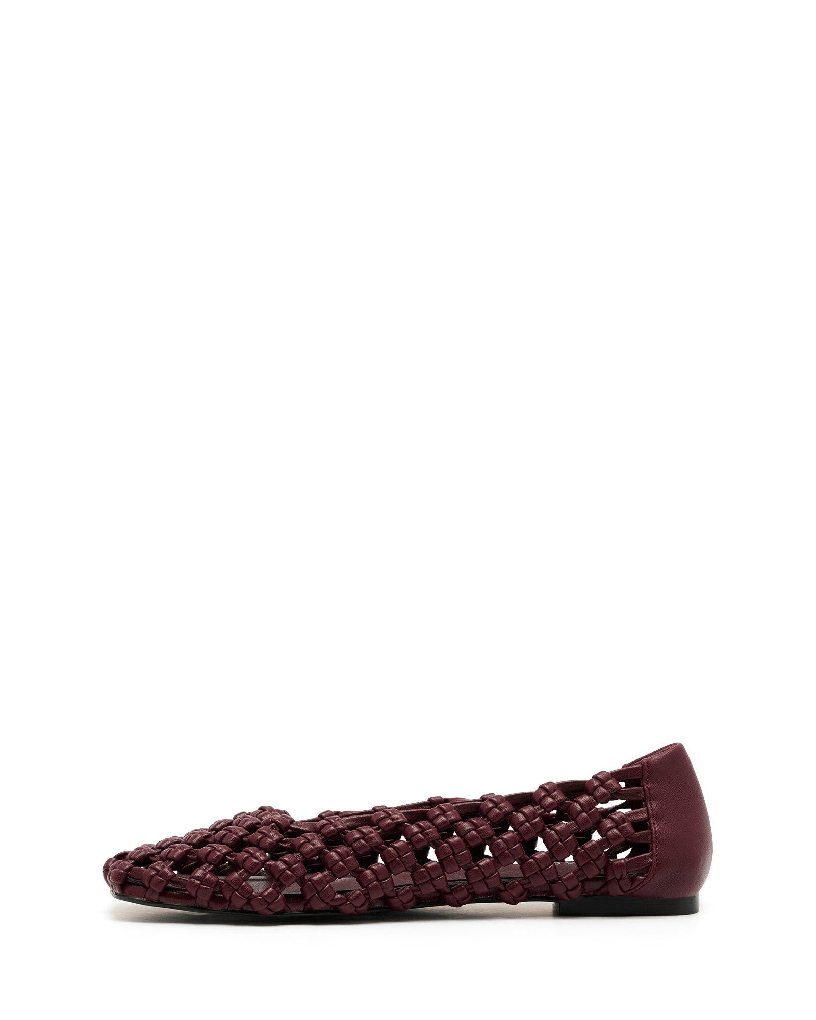 Genesis Square Toe Woven Flats, Alternate, color, BORDEAUX SMOOTH PU
