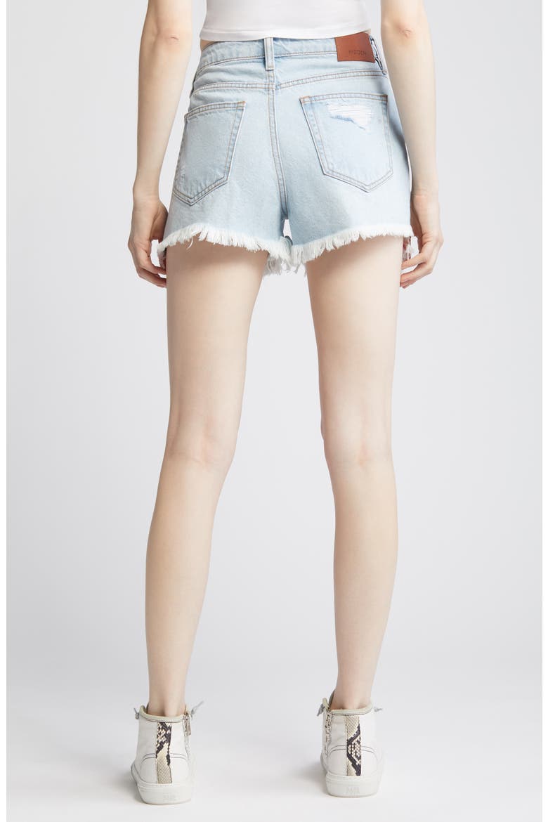 Ripped Cutoff Denim Shorts, Alternate, color, LIGHT WASH