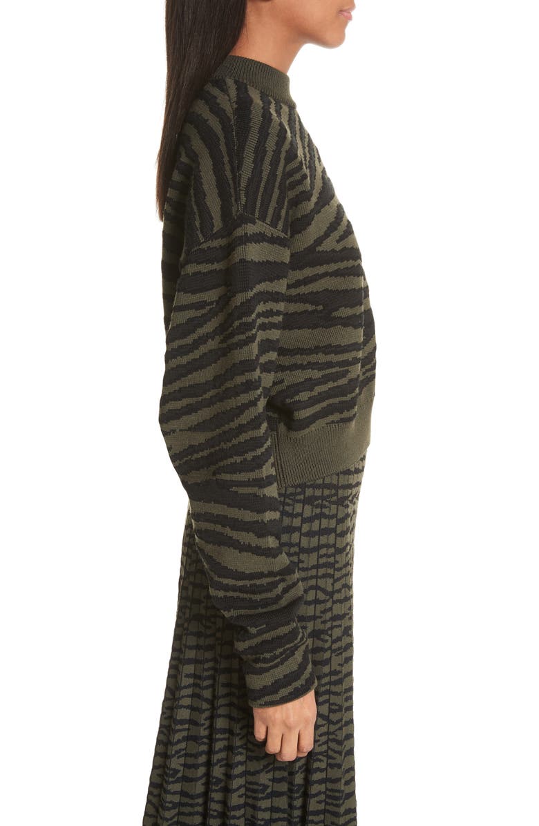 Proenza Schouler Tiger Stripe Jacquard Sweater, Alternate, color, 