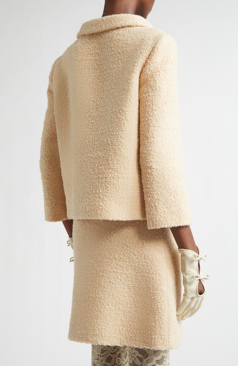 Valentino Wool Blend Curly Tweed Jacket, Alternate, color, Beige