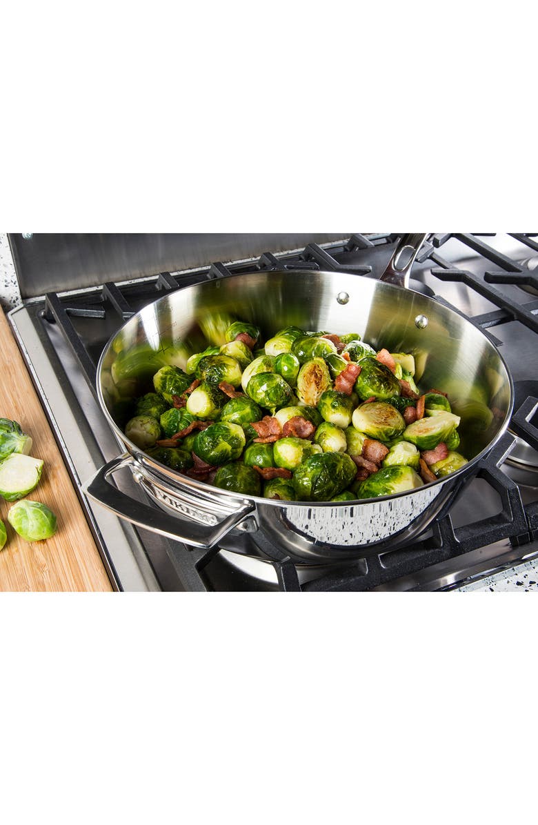 Viking 3-Ply Contemporary 4.8-Quart Stainless Steel Sauté Pan, Alternate, color,