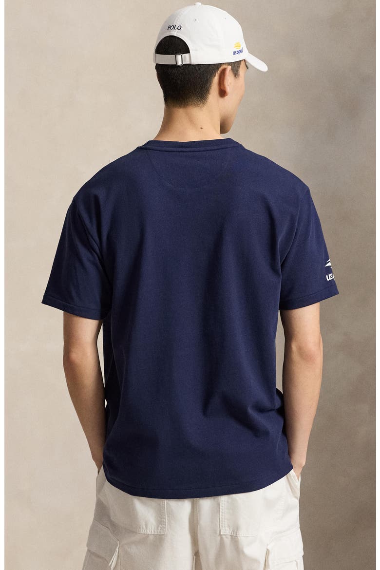 US Open Big Fit Polo Tennis Cotton Graphic T-Shirt, Alternate, color, NAVY