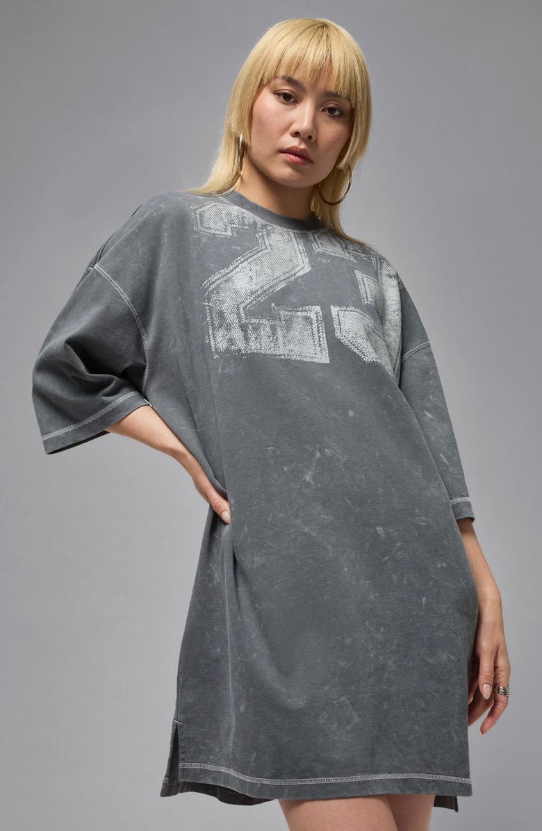 Jordan Flight Oversize Graphic T-Shirt Dress, Alternate, color, Iron Grey/ Sail